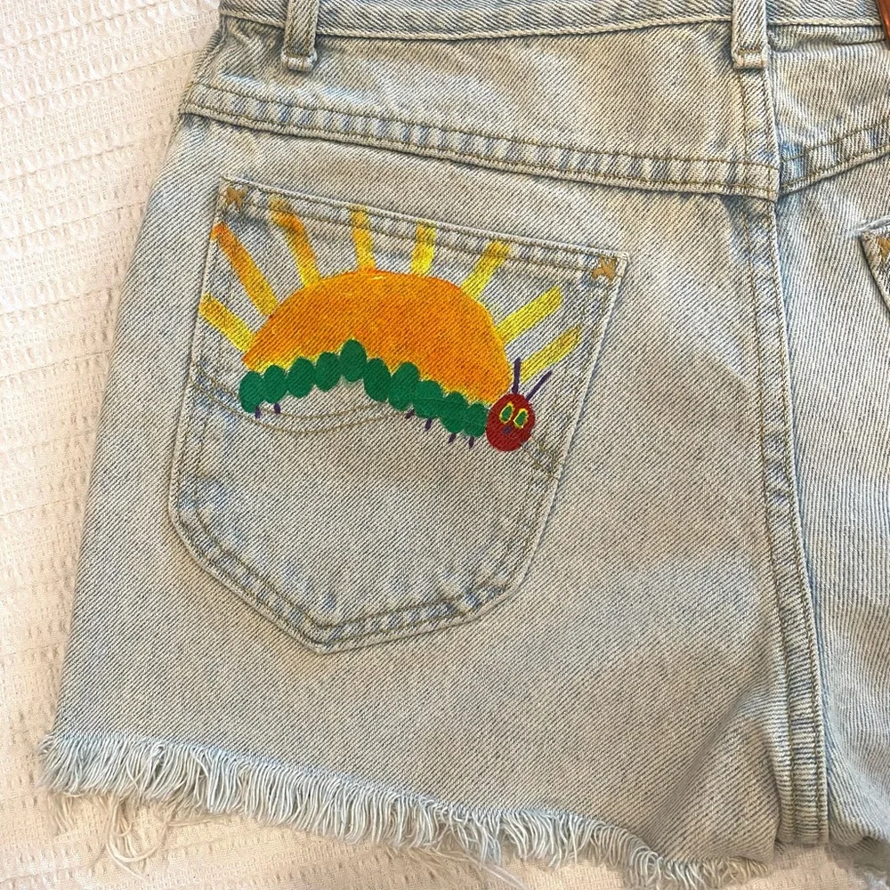 Lee Women's Light Blue Denim Shorts with The Very Hungry Caterpillar - Picture 2 of 5